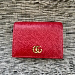 ❌SOLD ❌  Gucci Marmont Leather Compact Wallet Card Case Red